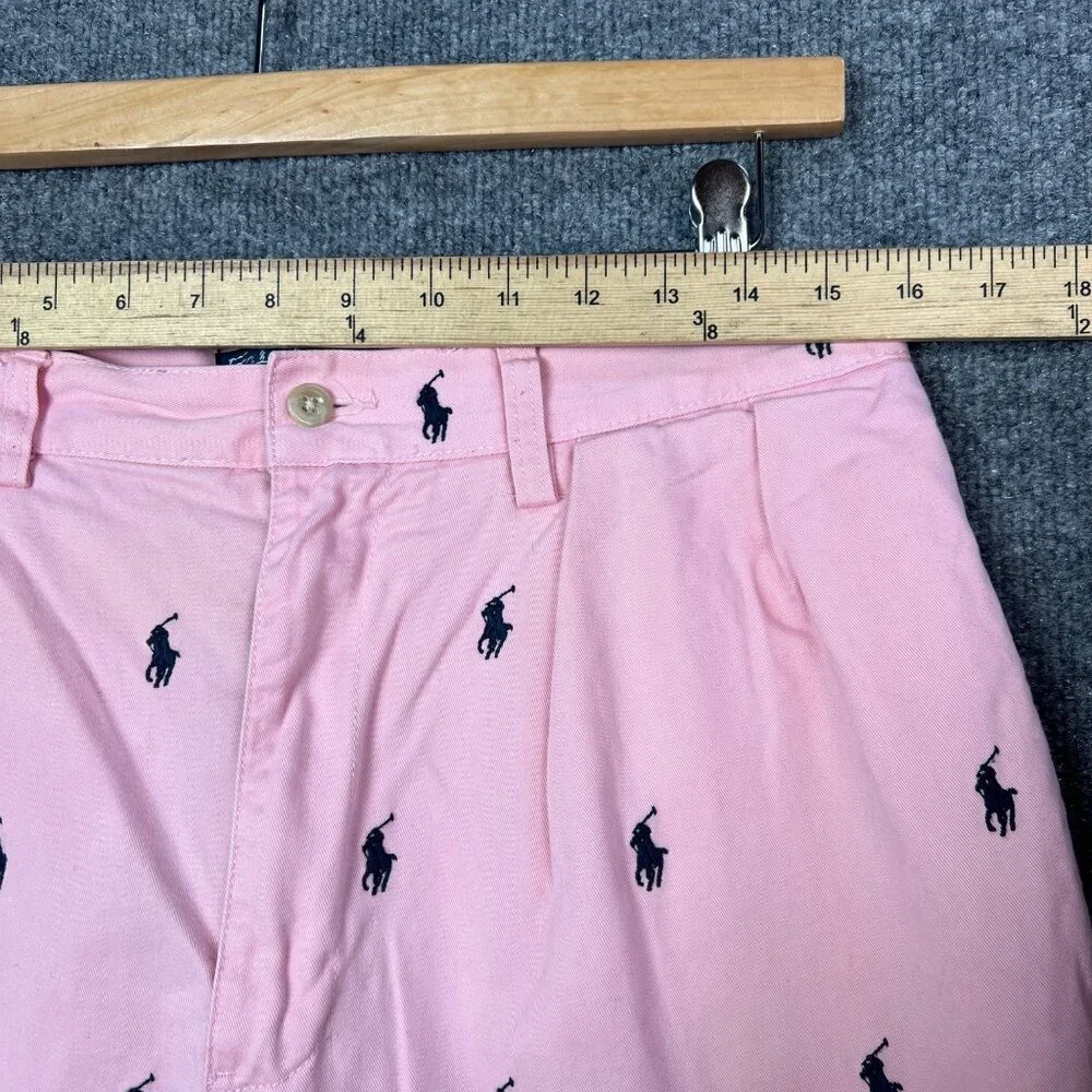 Vintage Polo‎ Pink Pony All Over Print Shorts Pant Size 33 Men's